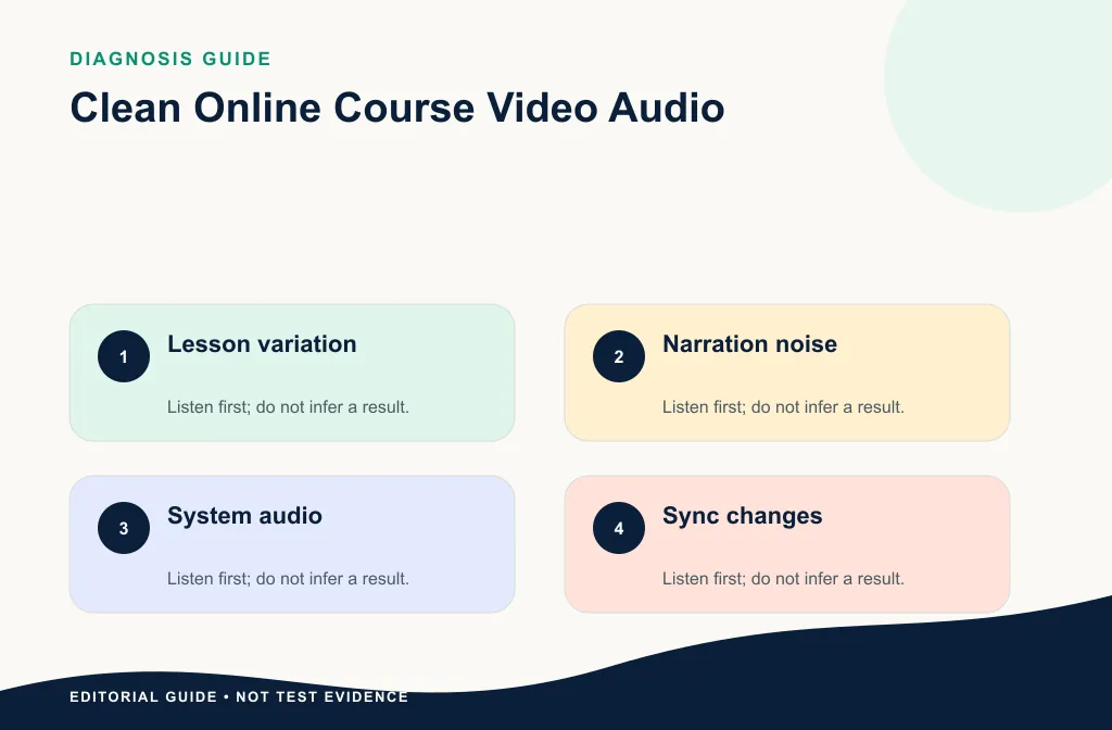 Course preflight grouping lessons by microphone, room, noise, source app, and delivery target