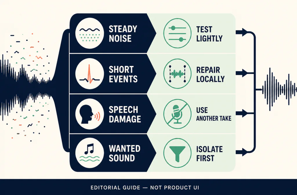 Conceptual guide to selecting a noise-print sample and a review passage