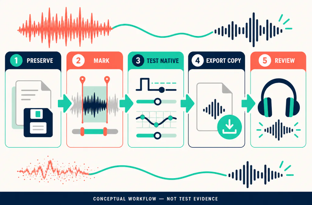 Safe workflow for remove background noise in GarageBand Mac