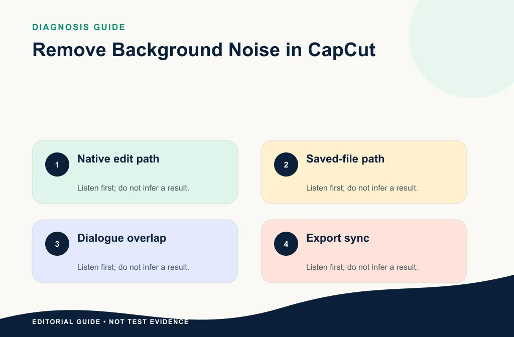 CapCut decision guide for native cleanup, local edit, exported-file fallback, or re-recording