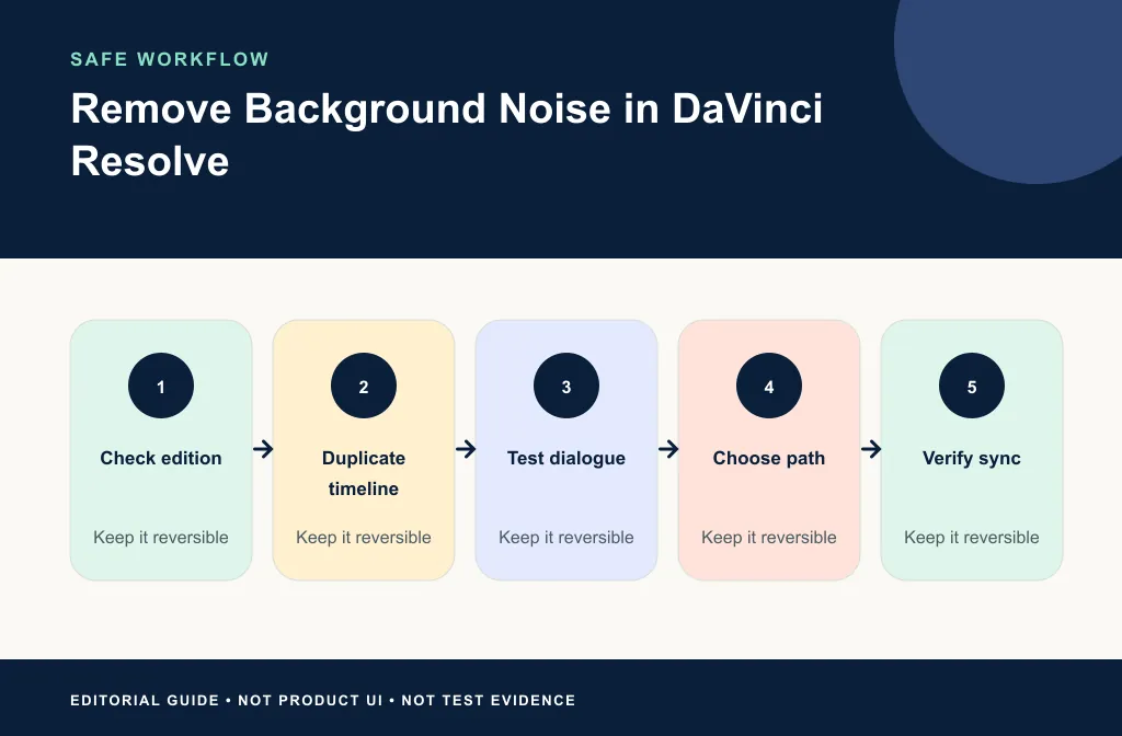 Resolve workflow from native test through optional export, cleanup, reimport, and three-point sync check